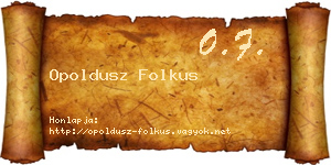 Opoldusz Folkus névjegykártya